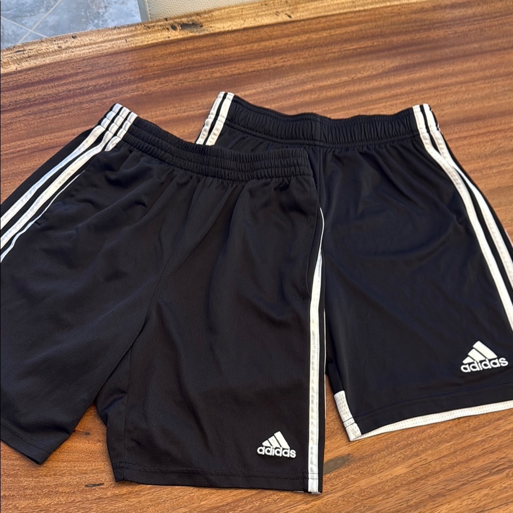 Boys L Adidas Black Athletic Shorts